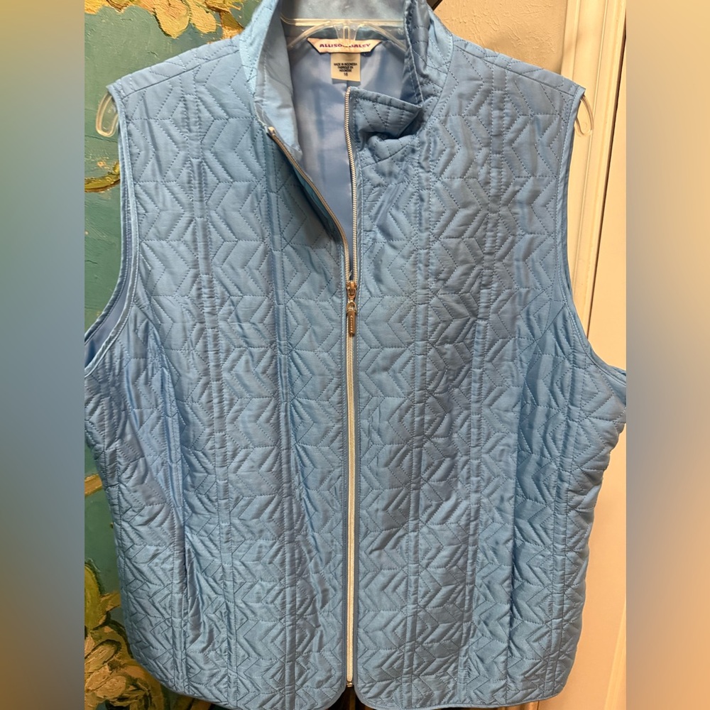 Allison Daley Light Blue Quilted Vest